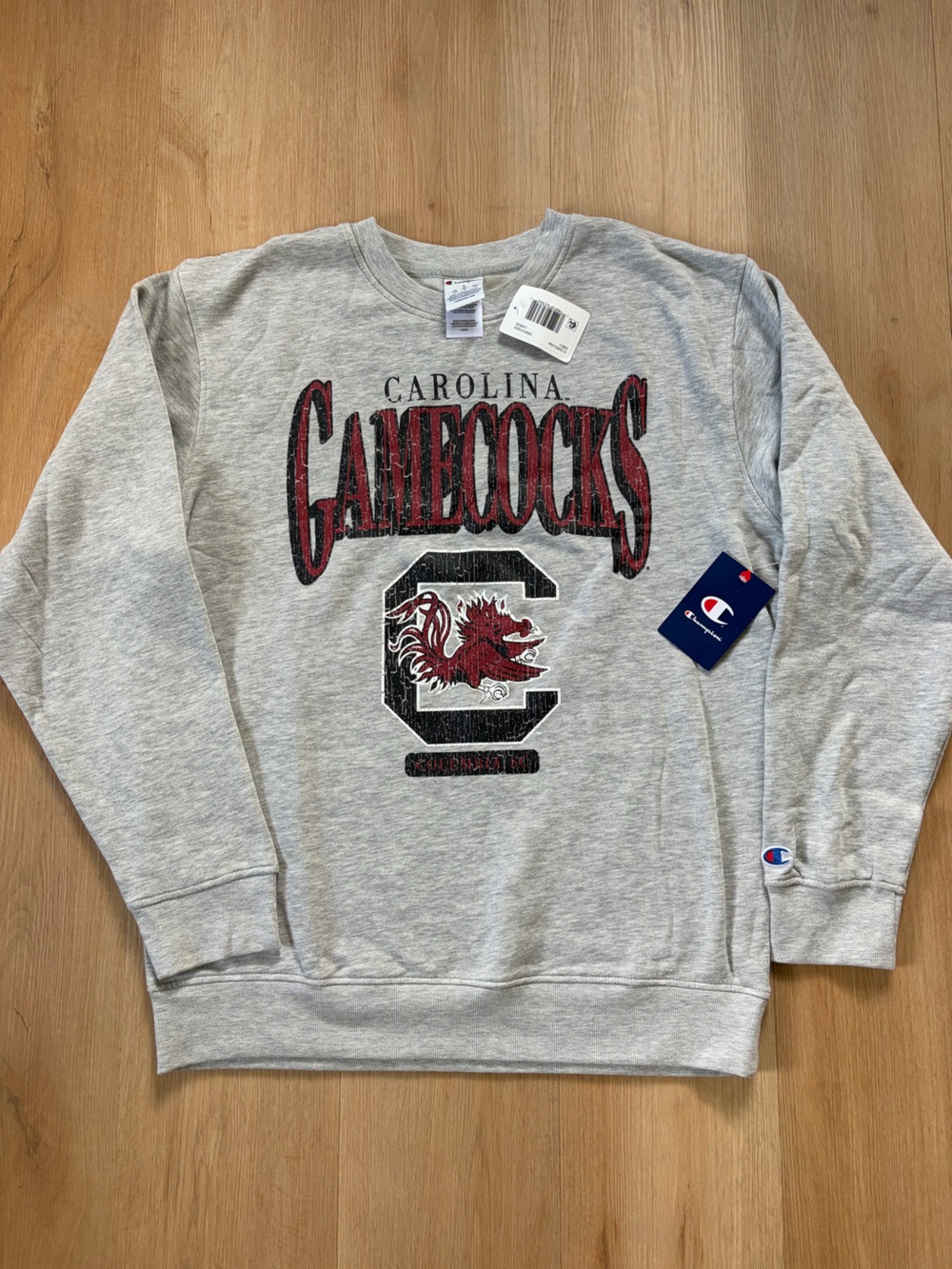 Champion Gray Carolina Gamecocks Logo Crewneck Sweatshirt